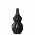 Urban Trends Collection Ceramic Bellied Round Vase with Narrow Lips, Black - Small 21458